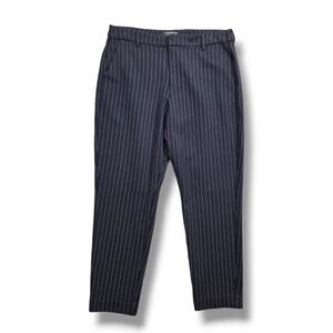 Liverpool Kelsey Knit Trouser Womens 14 Super Stretch Ponte Ankle Black Striped